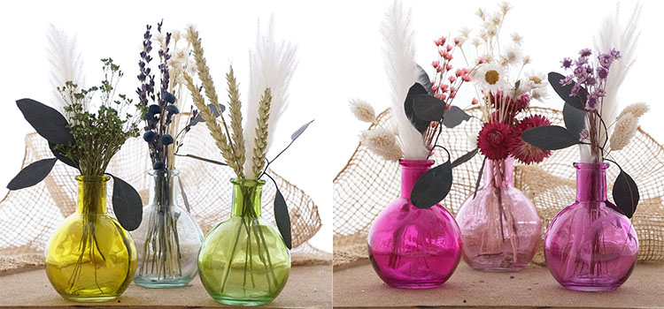 Glasvasen Glasflaschen Glaswürfel für Tischdeko Hochzeit farbig oder klar, verschiedene Größen