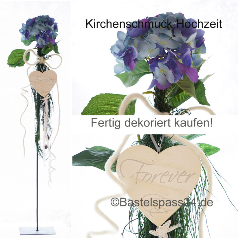 Hortensie L 56cm Blaulila Hochwertige Seidenblume Bastelspass24 D