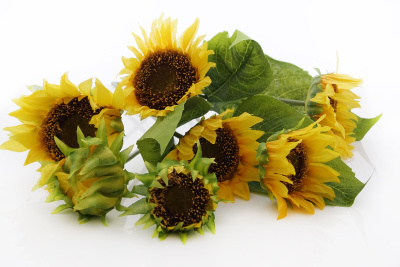 Sonnenblumen künstlich, Sonnenblumenstrauß 7 cm, Deko 36 Somm L Blüten