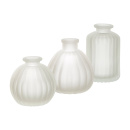 Glasvasen klein weiß Vintage, VE 11 Stück, Gr. H 8-10 cm,  sortiert